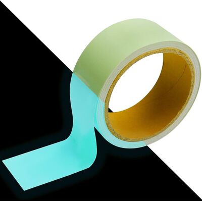 STICKERSLAB Nastro Adesivo Blu Acquamarina Luminescente Si Illumina Al Buio Larghezza - 50mm X 3mt STICKERSLAB Nastro Adesivo Blu Acquamarina Luminescente Si Illumina Al Buio Larghezza - 50mm X 3mt
