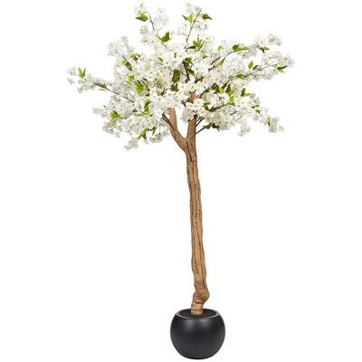 BELIANI Pianta Artificiale In Vaso Da Interno Decorazione In Plastica Con Vaso Nero 180 Cm Cherry Tree BELIANI Pianta Artificiale In Vaso Da Interno Decorazione In Plastica Con Vaso Nero 180 Cm Cherry Tree