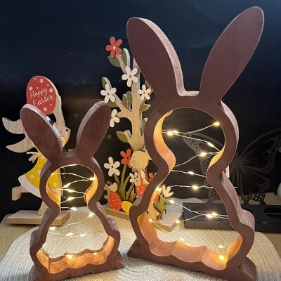 AULEDIO 2 Conigli Pasqua Legno Led – Decorazione Moderna Con Luci Interno & Esterno AULEDIO 2 Conigli Pasqua Legno Led – Decorazione Moderna Con Luci Interno & Esterno