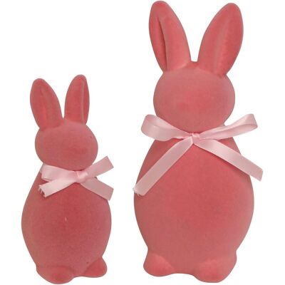 AULEDIO Pasqua Conigli Velluto Set 2 – 20 & 14cm Tavola & Decorazione Primavera Rosa AULEDIO Pasqua Conigli Velluto Set 2 – 20 & 14cm Tavola & Decorazione Primavera Rosa