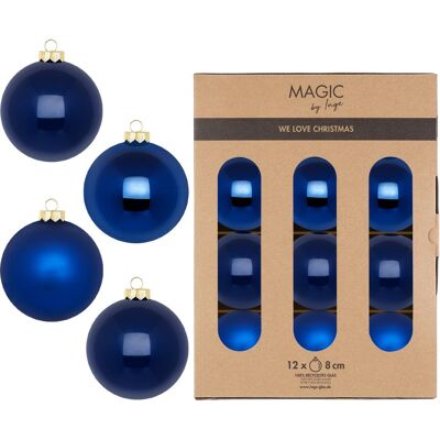 OEM Confezione 12 Palle In Vetro Royal Blu Diametro 8 Cm OEM Confezione 12 Palle In Vetro Royal Blu Diametro 8 Cm