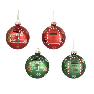 Kaemingk Box 3 Palline Di Natale In Vetro Opaco Con Decorazioni Verdi E Rosse Ø8 Cm Kaemingk Box 3 Palline Di Natale In Vetro Opaco Con Decorazioni Verdi E Rosse Ø8 Cm