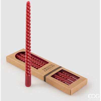 EDG Enzo De Gasperi Candela Stelo Twist H 30 Cm Cf 4 Pz Dark Red EDG Enzo De Gasperi Candela Stelo Twist H 30 Cm Cf 4 Pz Dark Red