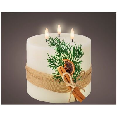 LUMINEO Candela Crema C/led E Rametto D15x15cm LUMINEO Candela Crema C/led E Rametto D15x15cm