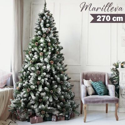 BAKAJI Albero Di Natale Innevato Marilleva 270cm 2156 Rami Super Folto Con Pigne BAKAJI Albero Di Natale Innevato Marilleva 270cm 2156 Rami Super Folto Con Pigne