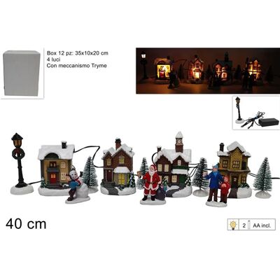 GENERICO Decorazione Villaggio Natalizio Natale 4 Case Batteria 12 Pezzi GENERICO Decorazione Villaggio Natalizio Natale 4 Case Batteria 12 Pezzi