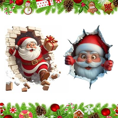 Neptune Adesivo Murale Creativo Natalizio, Effetto 3d Realistico, Babbo Natale Neptune Adesivo Murale Creativo Natalizio, Effetto 3d Realistico, Babbo Natale