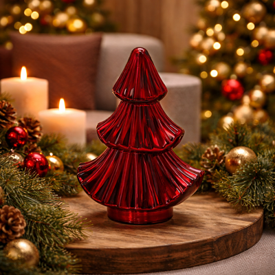 EDG Enzo De Gasperi Candela Forest Albero Di Natale H 25 Cm L 15 Cm L 9 Cm Cranberry Pomegranate Red EDG Enzo De Gasperi Candela Forest Albero Di Natale H 25 Cm L 15 Cm L 9 Cm Cranberry Pomegranate Red