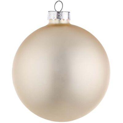 BIZZOTTO Palline In Vetro 'champagne Opaco' Tinta Unita Per Albero Di Natale Moderno -10 Cm - 4 Sfere BIZZOTTO Palline In Vetro 'champagne Opaco' Tinta Unita Per Albero Di Natale Moderno -10 Cm - 4 Sfere