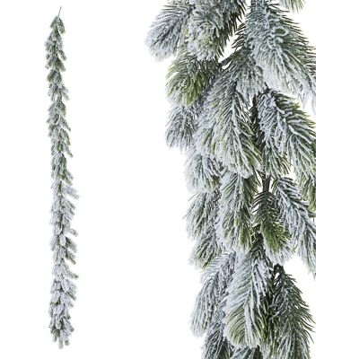 BIZZOTTO Boa Natalizia 'marmolada' In Pvc Effetto Aghi Di Pino Color Verde Innevato Decorazione Natalizia BIZZOTTO Boa Natalizia 'marmolada' In Pvc Effetto Aghi Di Pino Color Verde Innevato Decorazione Natalizia