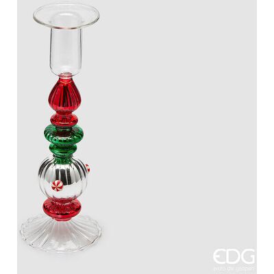EDG Enzo De Gasperi Portacandela Strati Di Natale H 19 Cm D 6,5 Cm Green Red EDG Enzo De Gasperi Portacandela Strati Di Natale H 19 Cm D 6,5 Cm Green Red