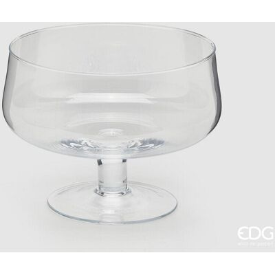 EDG Enzo De Gasperi Vaso Coppa Con Piede H 18 Cm D 24,5 Cm Nida Natural Trasparente EDG Enzo De Gasperi Vaso Coppa Con Piede H 18 Cm D 24,5 Cm Nida Natural Trasparente