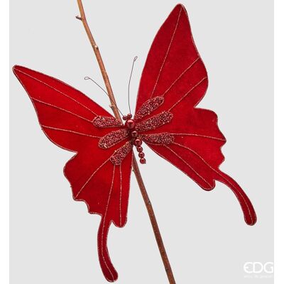 EDG Enzo De Gasperi Decoro Natale Farfalla Con Clip D 33 Cm Burgundy EDG Enzo De Gasperi Decoro Natale Farfalla Con Clip D 33 Cm Burgundy