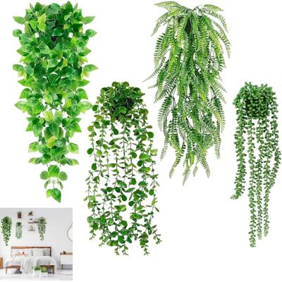 Neptune Pianta Artificiale Sospesa, Set Di 4 Piante Artificiali Da Interno Con Vasi, Piante Artificiali Sospese, Per Uso Interno Ed Esterno, Ufficio, Soggiorno, Decorazione Murale Neptune Pianta Artificiale Sospesa, Set Di 4 Piante Artificiali Da Interno Con Vasi, Piante Artificiali Sospese, Per Uso Interno Ed Esterno, Ufficio, Soggiorno, Decorazione Murale