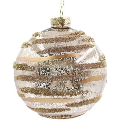 BIZZOTTO Sfera Decorativa Streaks In Vetro Champagne Ø10 Cm BIZZOTTO Sfera Decorativa Streaks In Vetro Champagne Ø10 Cm