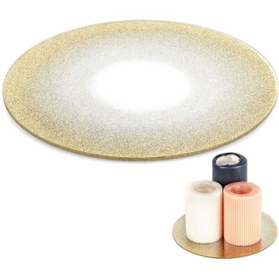 Piatto decorativo oro con glitter - 20cm Piatto decorativo oro con glitter - 20cm