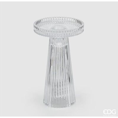 EDG Enzo De Gasperi Portacandela Cono Righe H 16,5 Cm D 9,8 Cm Natural Trasparente EDG Enzo De Gasperi Portacandela Cono Righe H 16,5 Cm D 9,8 Cm Natural Trasparente