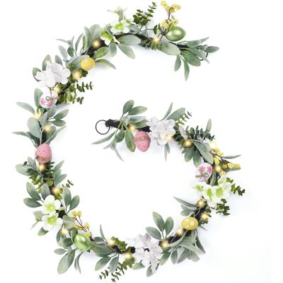 AULEDIO Ghirlanda Di Pasqua 180 Cm Con Uova Pastello E Fiori, Decorazione Primaverile Per Casa E Camino AULEDIO Ghirlanda Di Pasqua 180 Cm Con Uova Pastello E Fiori, Decorazione Primaverile Per Casa E Camino