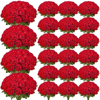 VEVOR Fiori Artificiali, 500 Pezzi Di Rose Finte In Schiuma Dall'aspetto Realistico Alla Rinfusa, Finte Con Steli Per Fiori Da Sposa Fai Da Te, Centrotavola Per Casa Decorazioni, Rosso VEVOR Fiori Artificiali, 500 Pezzi Di Rose Finte In Schiuma Dall'aspetto Realistico Alla Rinfusa, Finte Con Steli Per Fiori Da Sposa Fai Da Te, Centrotavola Per Casa Decorazioni, Rosso