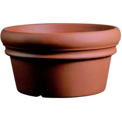 ELBI - Conca Doppio Bordo In Resina Mezzo Vaso 65 Cm. Terracotta ELBI - Conca Doppio Bordo In Resina Mezzo Vaso 65 Cm. Terracotta