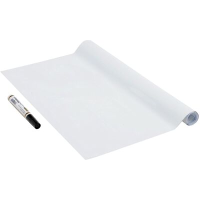 VENILIA Lavagna Adesiva Con Pennarello, Bianca, 45cm X 1,5m, Spessore 150μ, Foglio Di Carta Autoadesivo, Pvc Senza Ftalati, Prodotto In Ue VENILIA Lavagna Adesiva Con Pennarello, Bianca, 45cm X 1,5m, Spessore 150μ, Foglio Di Carta Autoadesivo, Pvc Senza Ftalati, Prodotto In Ue