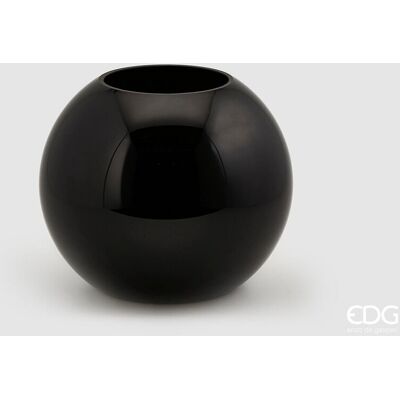 EDG Enzo De Gasperi Vaso Sfera H 20 Cm D 23 Cm Vetro Molato Black EDG Enzo De Gasperi Vaso Sfera H 20 Cm D 23 Cm Vetro Molato Black