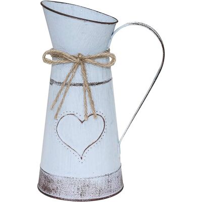 Neptune Vaso Per Fiori In Stile Vintage, Rustico, Design Unico A Forma Di Cuore E Corda, Zincato, Per San Valentino, Balcone, Soggiorno (tuba) Neptune Vaso Per Fiori In Stile Vintage, Rustico, Design Unico A Forma Di Cuore E Corda, Zincato, Per San Valentino, Balcone, Soggiorno (tuba)