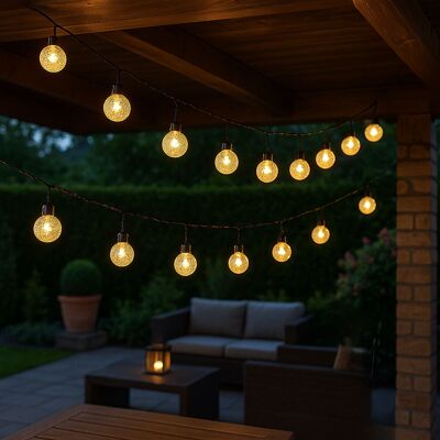 Globo Lampada Solare Catena Luminosa Luce Esterna Nera Led Lampada Da Giardino, Batteria Resistente Alle Intemperie 6-8m, 20x Led 2700k, Dxl 1,8x280 Cm Globo Lampada Solare Catena Luminosa Luce Esterna Nera Led Lampada Da Giardino, Batteria Resistente Alle Intemperie 6-8m, 20x Led 2700k, Dxl 1,8x280 Cm
