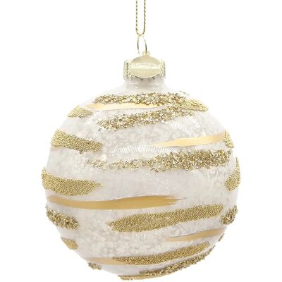 BIZZOTTO Sfera Decorativa Streaks In Vetro Bianco Ø8 Cm BIZZOTTO Sfera Decorativa Streaks In Vetro Bianco Ø8 Cm