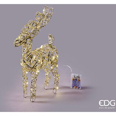 EDG Enzo De Gasperi Renna Di Natale Intreccio Gold 40 Microled A Batteria Ip20 25x12xh37 Cm – Decorazione Luminosa EDG Enzo De Gasperi Renna Di Natale Intreccio Gold 40 Microled A Batteria Ip20 25x12xh37 Cm – Decorazione Luminosa