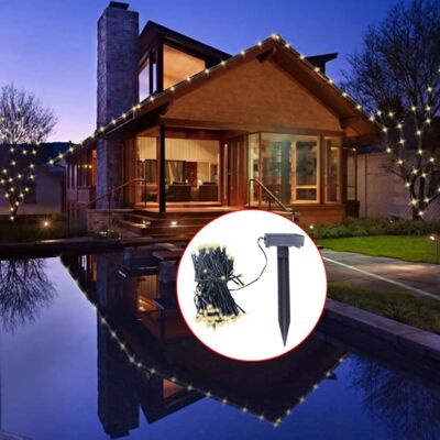 VIDAXL Luci A Stringa Solare Led Bianco Caldo Decorazione Natalizia VIDAXL Luci A Stringa Solare Led Bianco Caldo Decorazione Natalizia