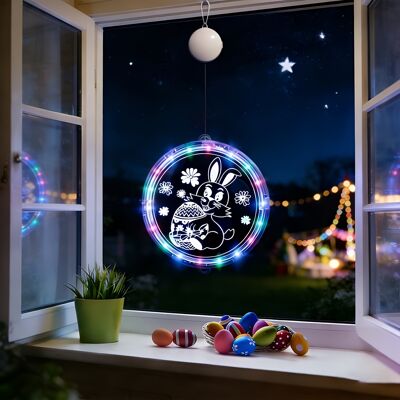 AULEDIO Decorazione Pasquale Sospensione Con Coniglio E Uova Con Luce Led Multicolore – Ghirlanda Luminosa Per Finestra, Giardino E Terrazza (coniglio Di Pasqua Con Uovo – 17 Cm) AULEDIO Decorazione Pasquale Sospensione Con Coniglio E Uova Con Luce Led Multicolore – Ghirlanda Luminosa Per Finestra, Giardino E Terrazza (coniglio Di Pasqua Con Uovo – 17 Cm)