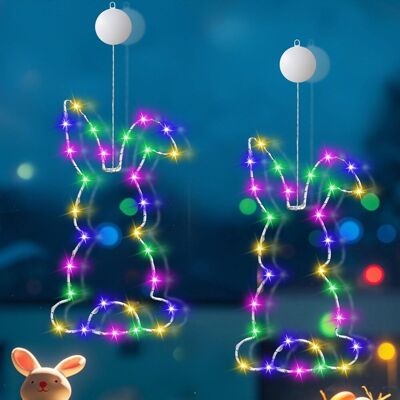 AULEDIO Luci Led Pasqua – Coniglio Decorazione Finestra Interno & Esterno B AULEDIO Luci Led Pasqua – Coniglio Decorazione Finestra Interno & Esterno B