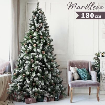 BAKAJI Albero Di Natale Innevato Marilleva 180cm 690 Rami Super Folto Con Pigne BAKAJI Albero Di Natale Innevato Marilleva 180cm 690 Rami Super Folto Con Pigne