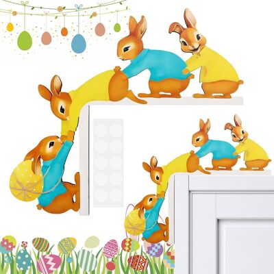 AULEDIO Decorazione Porta Pasqua Legno – Coniglio Divertente Lato Sinistro Per Porta, Finestra & Camino AULEDIO Decorazione Porta Pasqua Legno – Coniglio Divertente Lato Sinistro Per Porta, Finestra & Camino