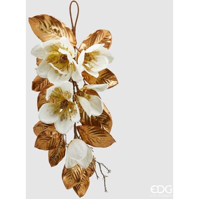 EDG Enzo De Gasperi Decorazione Magnolia Shine Natalizia A Goccia H 75 Cm Bianco Oro EDG Enzo De Gasperi Decorazione Magnolia Shine Natalizia A Goccia H 75 Cm Bianco Oro