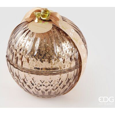 EDG Enzo De Gasperi Candela Sfera Di Natale Vetro D 13 Cm Cinnamon Ambra EDG Enzo De Gasperi Candela Sfera Di Natale Vetro D 13 Cm Cinnamon Ambra
