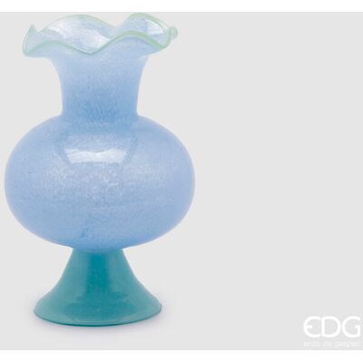 EDG Enzo De Gasperi Vaso Tulipano Con Piede H 25 Cm D 17,5 Cm Turquoise EDG Enzo De Gasperi Vaso Tulipano Con Piede H 25 Cm D 17,5 Cm Turquoise