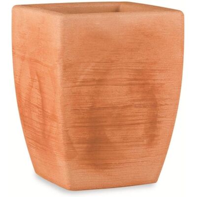 ELBI - Vaso Quadrato In Resina Fiordaliso 40 Cm. Anticato ELBI - Vaso Quadrato In Resina Fiordaliso 40 Cm. Anticato