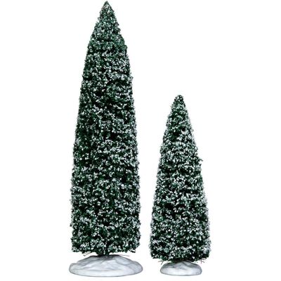 LEMAX - Alberi Di Natale Innevati Juniper, Accessori Per Villaggio Di Natale, Set Di 2 Pezzi LEMAX - Alberi Di Natale Innevati Juniper, Accessori Per Villaggio Di Natale, Set Di 2 Pezzi