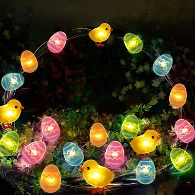 AULEDIO Ghirlanda Luminosa Di Pasqua Led 2m 20led Con Polli E Uova – Decorazione Di Pasqua Per Interno A Batteria, Ghirlanda Decorativa Per Cesto Di Pasqua, Camino, Festa AULEDIO Ghirlanda Luminosa Di Pasqua Led 2m 20led Con Polli E Uova – Decorazione Di Pasqua Per Interno A Batteria, Ghirlanda Decorativa Per Cesto Di Pasqua, Camino, Festa