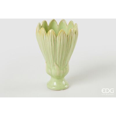 EDG Enzo De Gasperi Vaso Freaky Foglie Coppa H 21 Cm D 13,5 Cm Ceramica Waterproof Green EDG Enzo De Gasperi Vaso Freaky Foglie Coppa H 21 Cm D 13,5 Cm Ceramica Waterproof Green