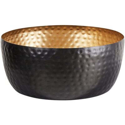 BELIANI - Ciotola Decorativa Rotonda In Metallo Nero E Oro Motivo Nido D'Ape Banha BELIANI - Ciotola Decorativa Rotonda In Metallo Nero E Oro Motivo Nido D'Ape Banha