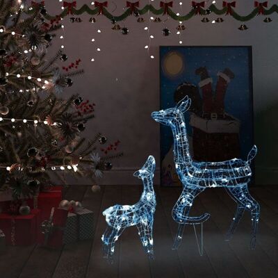 Decorazione Natalizia Famiglia di Renne in Acrilico 160 LED Bianco Freddo Decorazione Natalizia Famiglia di Renne in Acrilico 160 LED Bianco Freddo