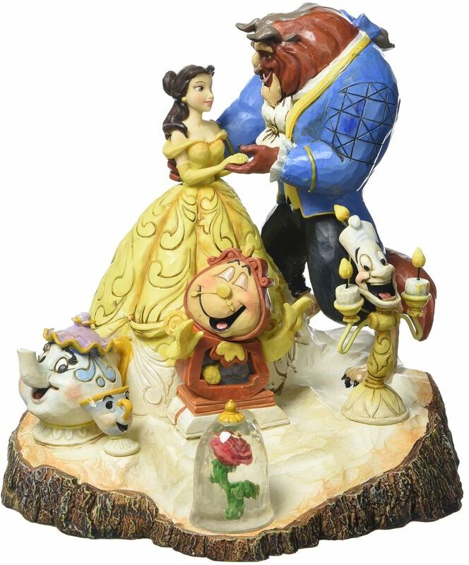 Disney 4031487 La Belle & La Bestia Resina, Design di Jim Shore, 19 cm -