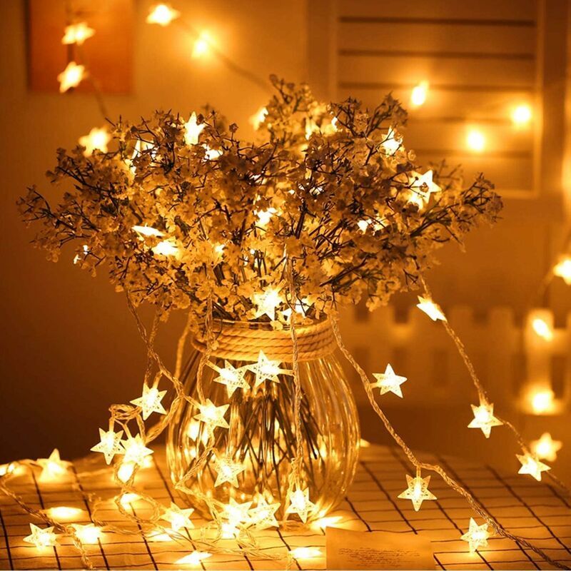 MINKUROW String Lights 10m 80 Lampadine - Luci Led Stringa Piccole Palline Bianco Caldo Decorazione Romantica Per Feste Natale Halloween Matrimonio Compleanno