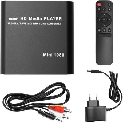 SANS MARQUE Lettore Multimediale Mkv 264 Hdd Full Hd 1080p Lettore Multimediale Usb Con Supporto Sd Tv Box Rmvb Wmv Spina Ue SANS MARQUE Lettore Multimediale Mkv 264 Hdd Full Hd 1080p Lettore Multimediale Usb Con Supporto Sd Tv Box Rmvb Wmv Spina Ue