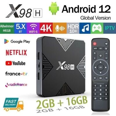 LIIYIELA Android Tv Box Iptv Box X98h Streaming Media Player Android 12.0/4k 64-bit Tv Box Wifi 6 2gb+16gb LIIYIELA Android Tv Box Iptv Box X98h Streaming Media Player Android 12.0/4k 64-bit Tv Box Wifi 6 2gb+16gb