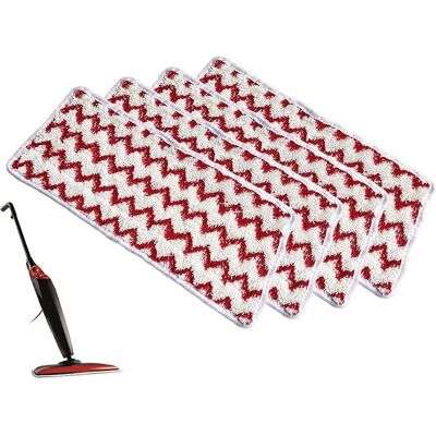 OEM Set Di 4 Fodere Di Ricambio Per Pulitore A Vapore Steam Xxl Power Pad - Lavabili In Rosso OEM Set Di 4 Fodere Di Ricambio Per Pulitore A Vapore Steam Xxl Power Pad - Lavabili In Rosso