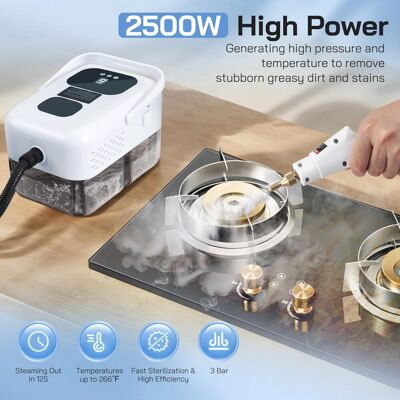 OEM Pulitore A Vapore Portatile, 1500 Watt, Serbatoio Dell'acqua Da 1200 Ml, 9 Velocità, Adatto Per Mobili Da Cucina, Divani, Bagni, Auto, Pavimenti, Ecc. OEM Pulitore A Vapore Portatile, 1500 Watt, Serbatoio Dell'acqua Da 1200 Ml, 9 Velocità, Adatto Per Mobili Da Cucina, Divani, Bagni, Auto, Pavimenti, Ecc.